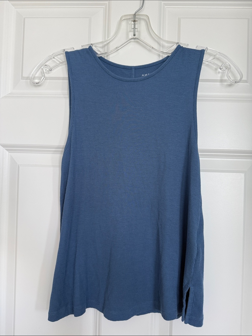 American Eagle Outfitters Dusty Blue Ribbed Tank Top